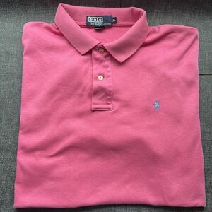 Pink with Blue Logo Polo by Ralph Lauren Polo - XL